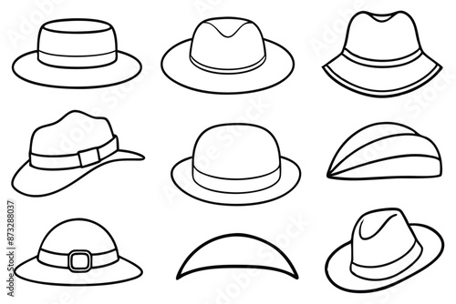 Hat Line Art Artistic Fedora Emblem