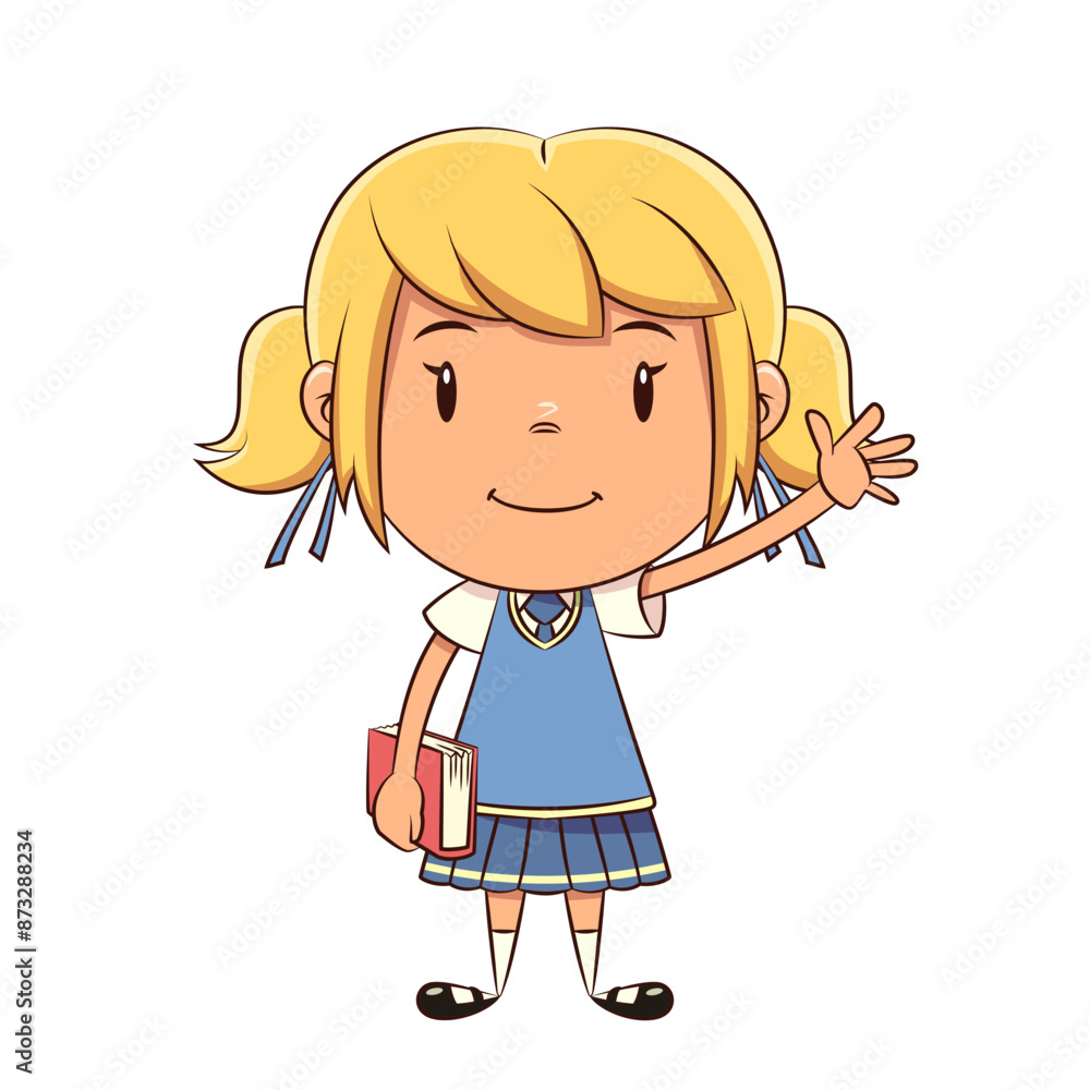 Girl student, book, blue, school uniform, schoolgirl Girl student, book, blue, school uniform, schoolgirl