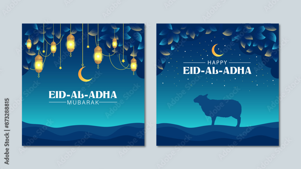 Eid al-Adha, also known as the Feast of Sacrifice, is an important Islamic celebration Illustration Eid al-Adha, also known as the Feast of Sacrifice, is an important Islamic celebration Illustration