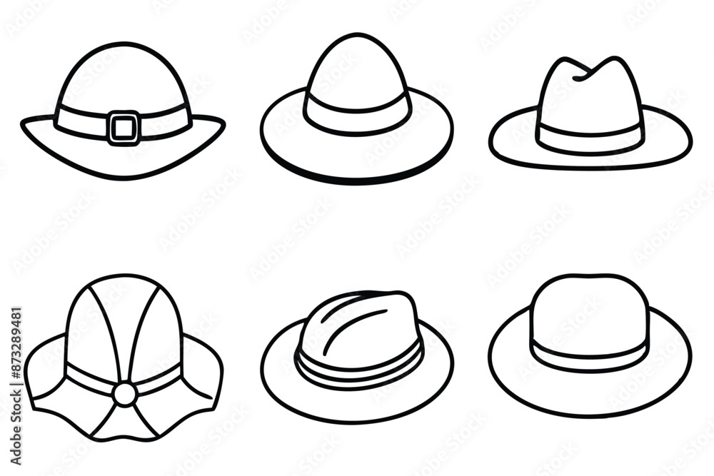 Hat Line Art Contemporary Fashion Icon Hat Line Art Contemporary Fashion Icon