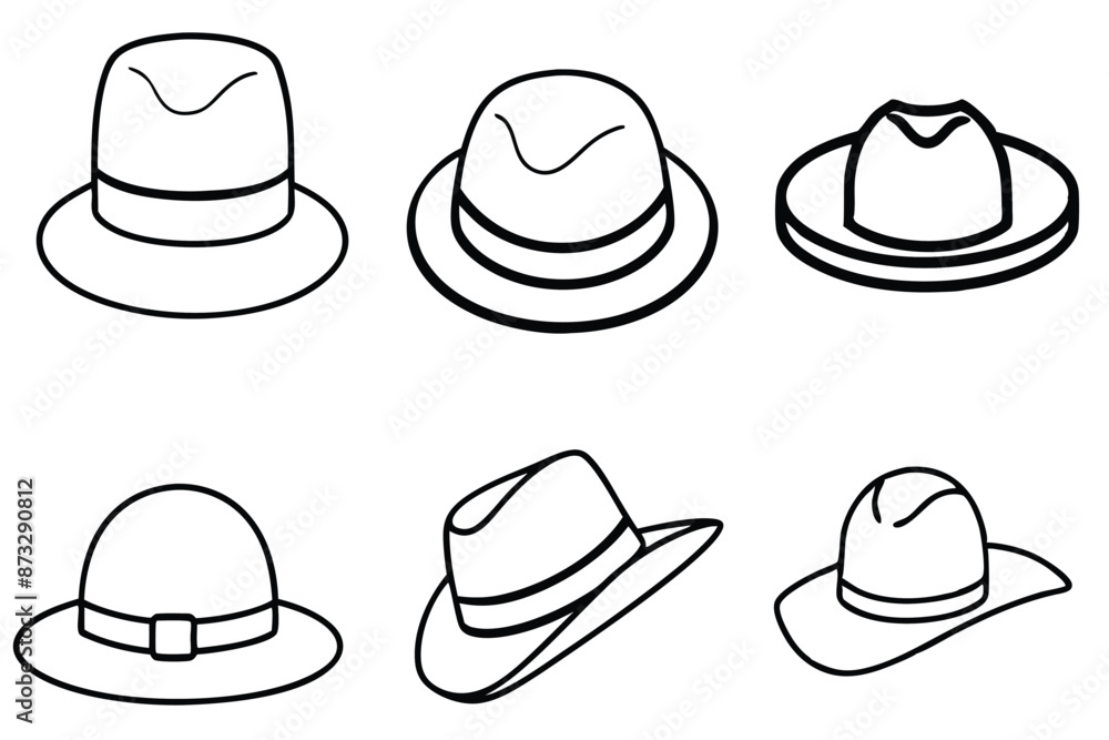 Hat Line Art Elegant Headgear Sketch Hat Line Art Elegant Headgear Sketch