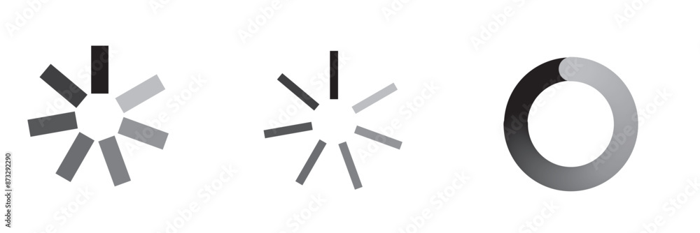 Fototapeta premium Loading icon set. Load circular. Loader buffer sign