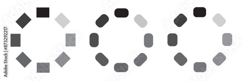 Loading icon set. Load circular. Loader buffer sign