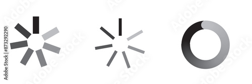 Loading icon set. Load circular. Loader buffer sign