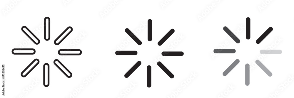 Fototapeta premium Loading icon set. Load circular. Loader buffer sign