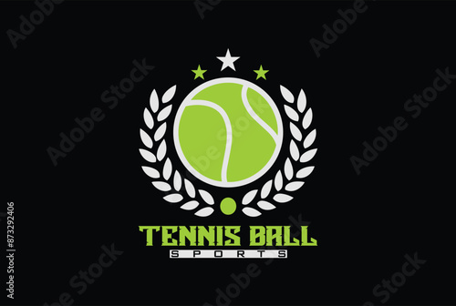 Creative tennis ball logo icon vector illustration design template for sports