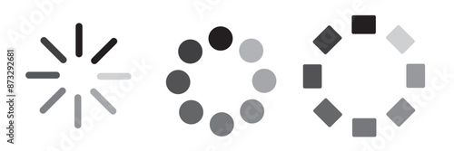 Loading icon set. Load circular. Loader buffer sign
