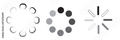 Loading icon set. Load circular. Loader buffer sign