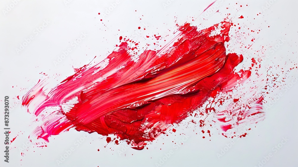A red paint splatter on a white background. A red paint splatter on a white background.