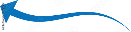 blue Long arrow to the left. blue arrow isolated on white background