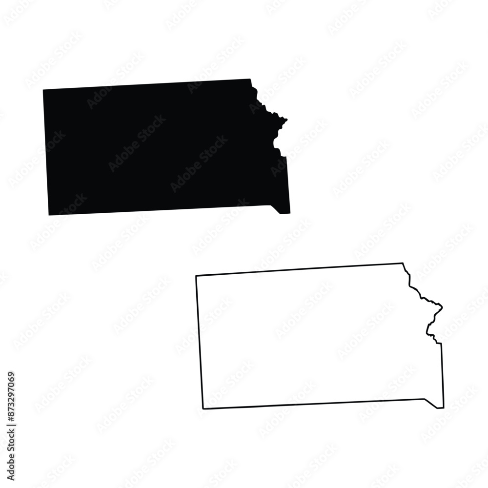 Fototapeta premium State outline. United states Coloring page