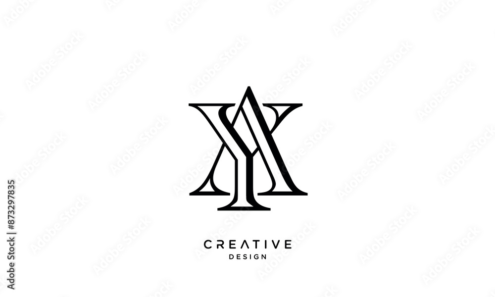 AY, YA, A, Y, Abstract Letters Logo Monogram AY, YA, A, Y, Abstract Letters Logo Monogram