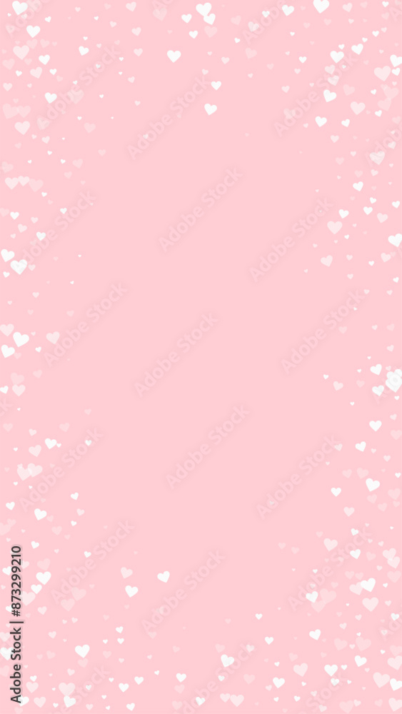 White hearts scattered on pink background. White hearts scattered on pink background.