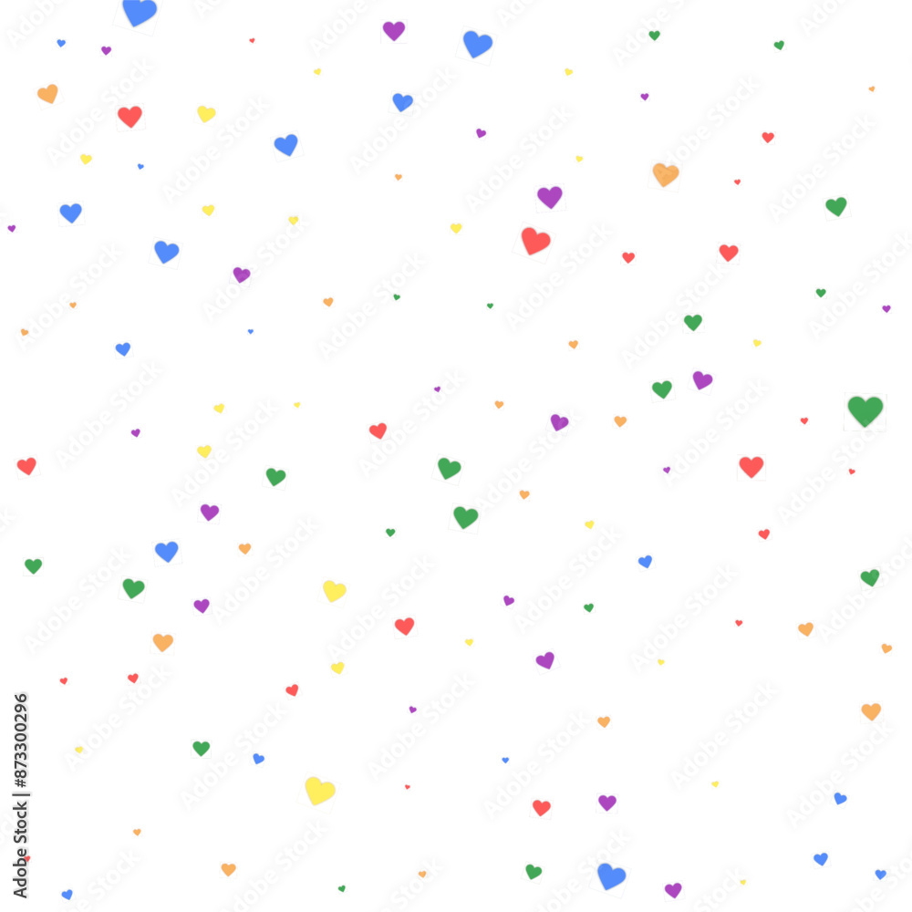 Rainbow colored scattered hearts. LGBT valentine Rainbow colored scattered hearts. LGBT valentine