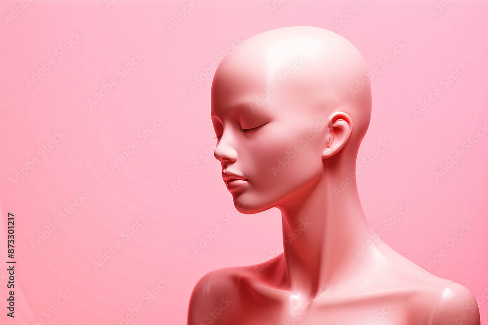 a pink mannequin head generative ai a pink mannequin head generative ai