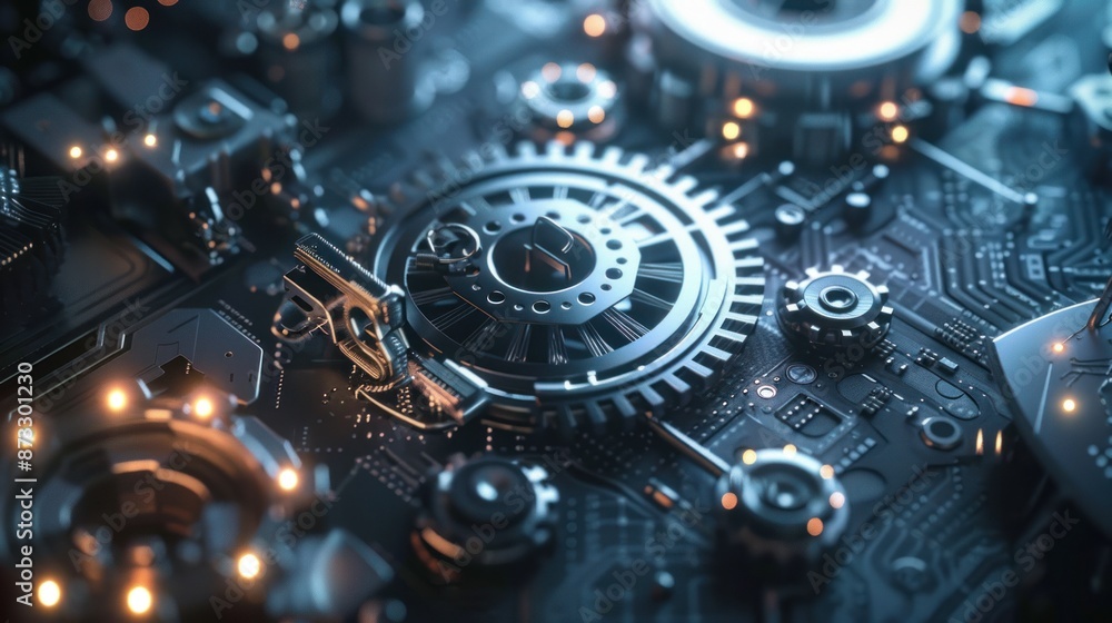 machine tech gear background machine tech gear background