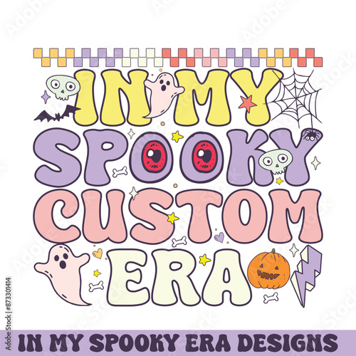 In my spooky custom era retro groovy Happy Halloween designs © Tees
