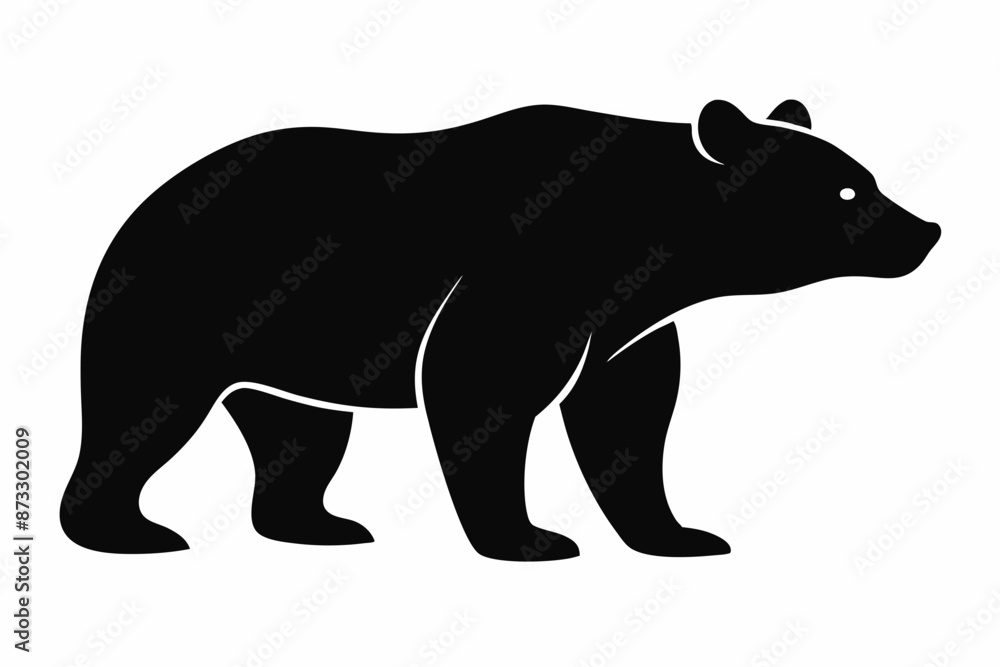 Fototapeta premium silhouette of a bear vector illustration, bear silhouette, bear vector art