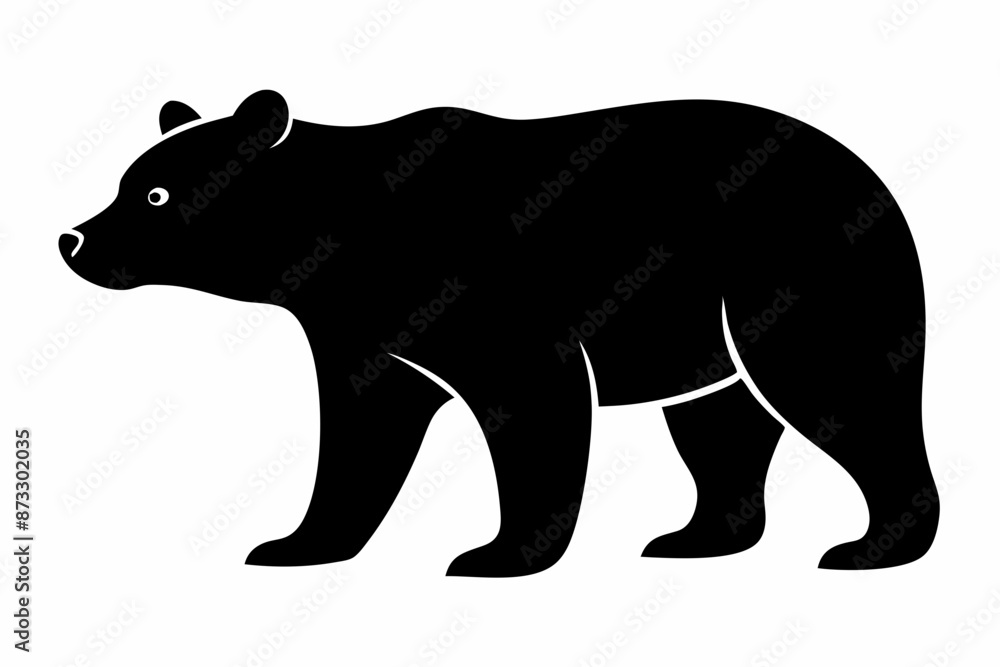 Fototapeta premium silhouette of a bear vector illustration, bear silhouette, bear vector art