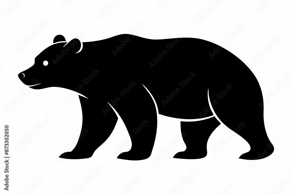 Fototapeta premium silhouette of a bear vector illustration, bear silhouette, bear vector art