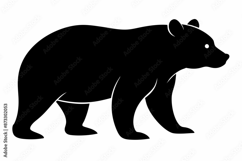 Fototapeta premium silhouette of a bear vector illustration, bear silhouette, bear vector art