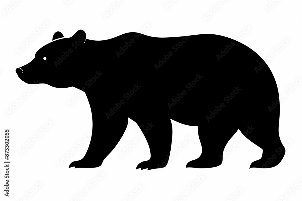 Fototapeta premium silhouette of a bear vector illustration, bear silhouette, bear vector art