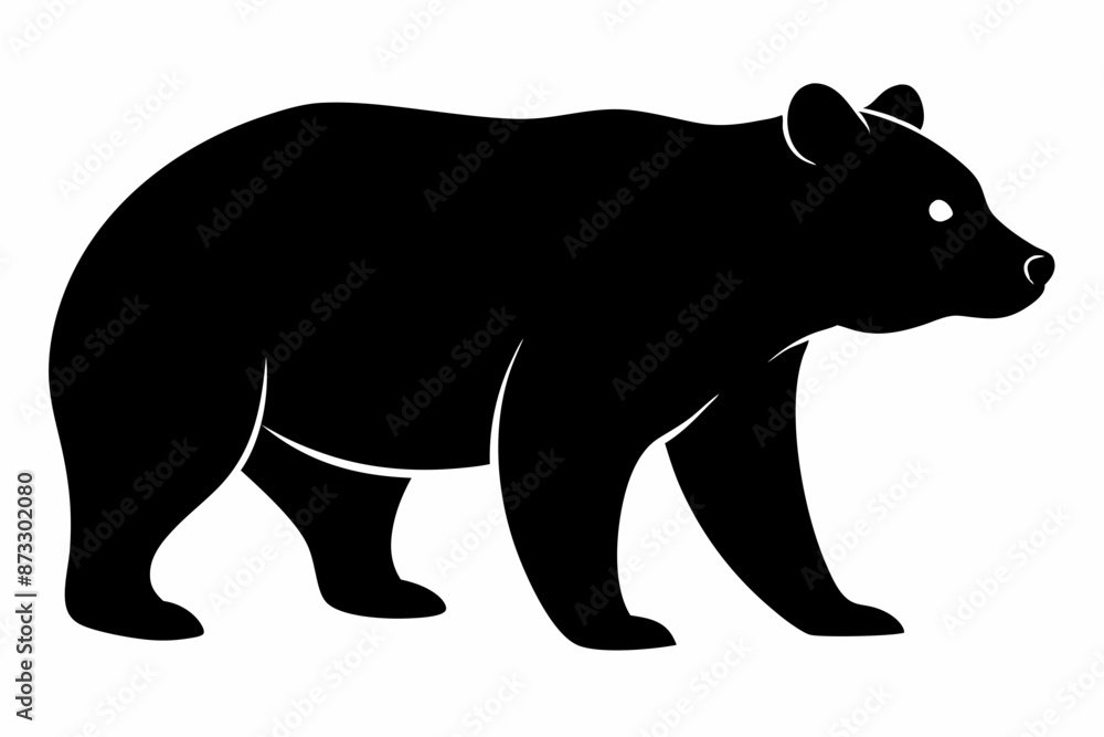 Fototapeta premium silhouette of a bear vector illustration, bear silhouette, bear vector art