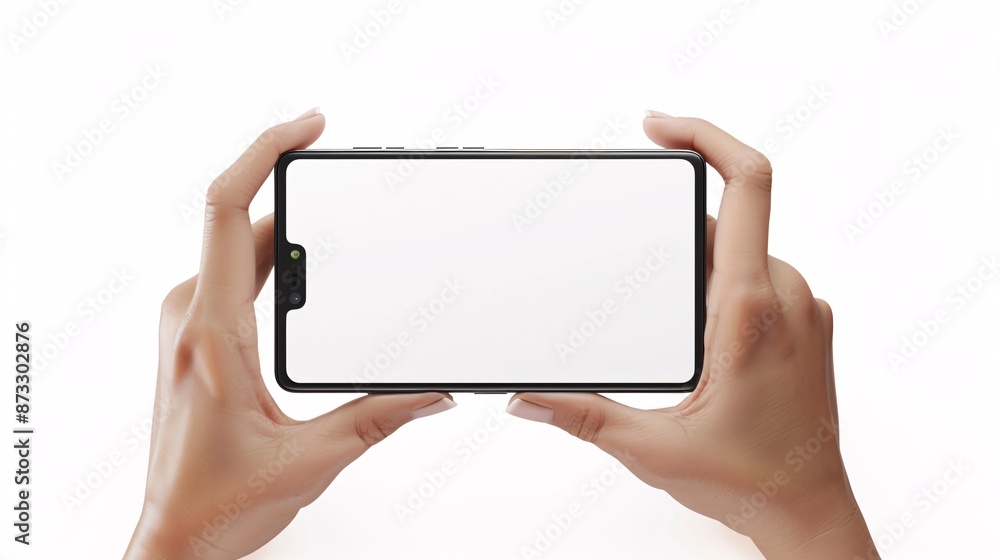 Man holding smartphone with blank display Man holding smartphone with blank display