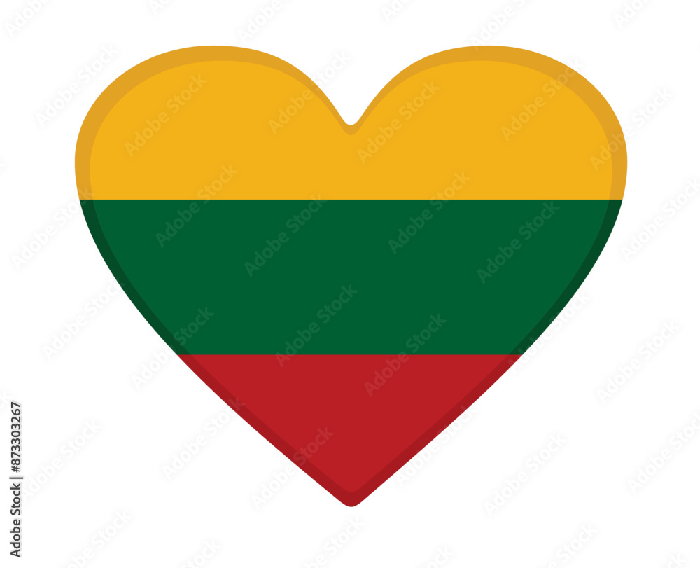 Lithuania flag heart shaped. vector Lithuania flag heart shaped. vector