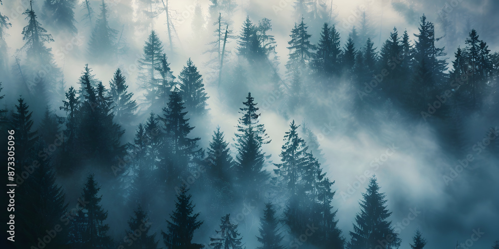 Night foggy forest Night foggy forest