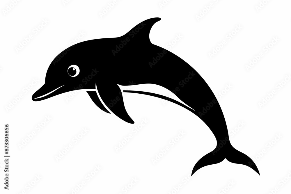 Dolphin vector illustration, dolphin jumping isolated on white, Dolphin silhouette, Dolphin vector art Dolphin vector illustration, dolphin jumping isolated on white, Dolphin silhouette, Dolphin vector art