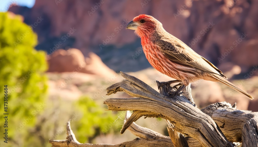 House Finch in its natural environment , generated by AI. High quality photo House Finch in its natural environment , generated by AI. High quality photo