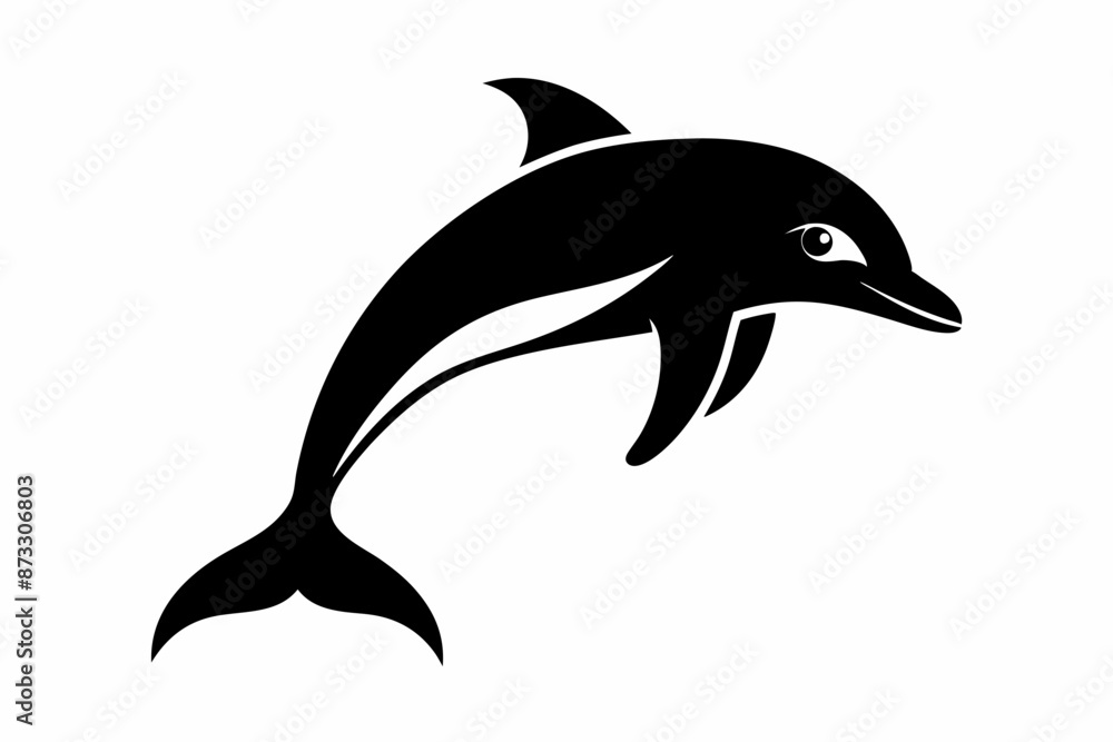 Dolphin vector illustration, dolphin jumping isolated on white, Dolphin silhouette, Dolphin vector art Dolphin vector illustration, dolphin jumping isolated on white, Dolphin silhouette, Dolphin vector art