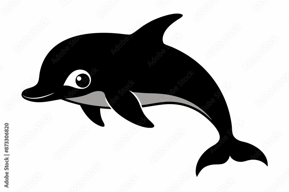 Dolphin vector illustration, dolphin jumping isolated on white, Dolphin silhouette, Dolphin vector art Dolphin vector illustration, dolphin jumping isolated on white, Dolphin silhouette, Dolphin vector art