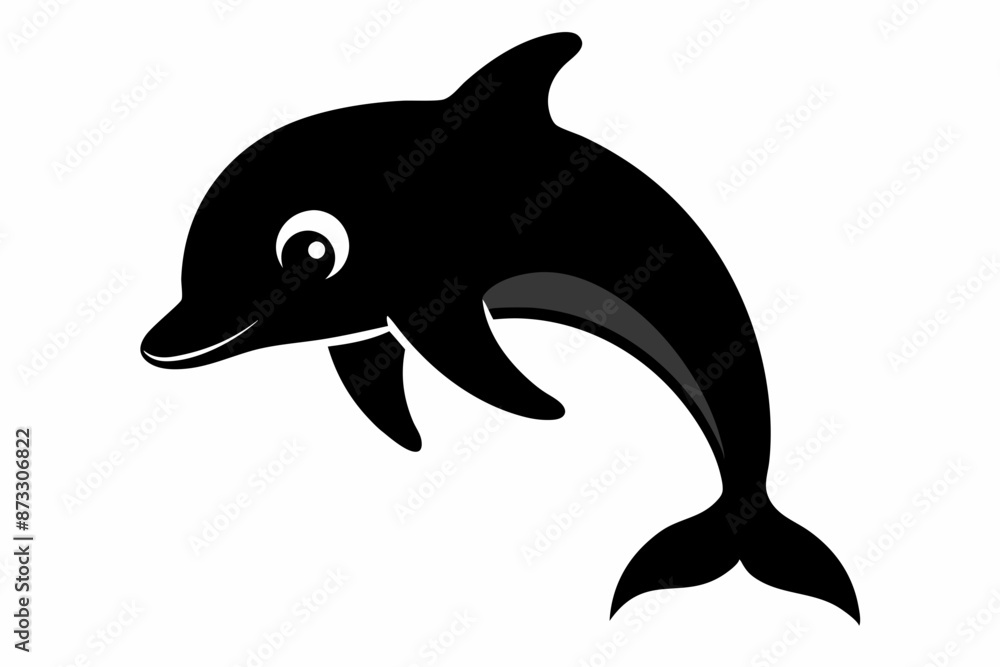 Dolphin vector illustration, dolphin jumping isolated on white, Dolphin silhouette, Dolphin vector art Dolphin vector illustration, dolphin jumping isolated on white, Dolphin silhouette, Dolphin vector art