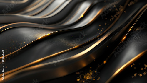 Abstract background with golden waves