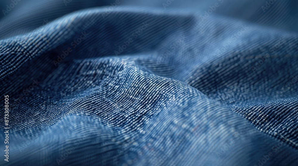 Selective focus on denim blue jeans with copy space Selective focus on denim blue jeans with copy space