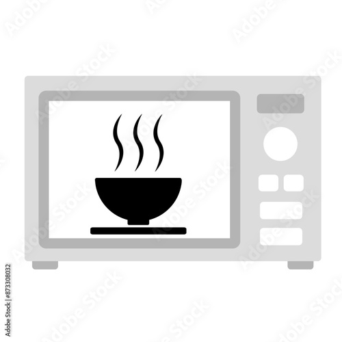 電子レンジで食品を温めるイラスト