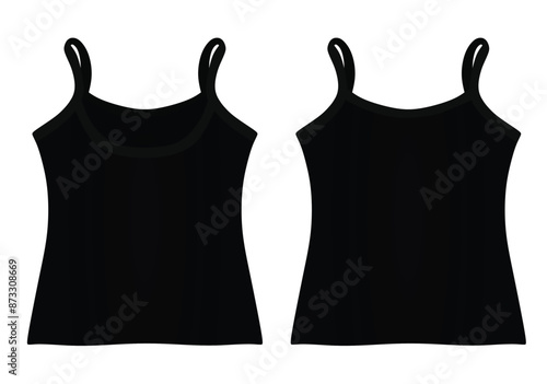 Black woman sleeveless t shirt. vector illustration