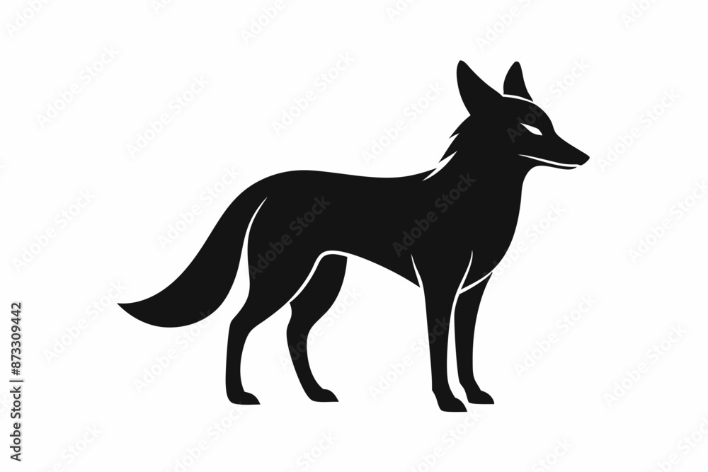 Jackal vector illustration, Jackal jumping isolated on white, Jackal silhouette, Jackal vector art Jackal vector illustration, Jackal jumping isolated on white, Jackal silhouette, Jackal vector art