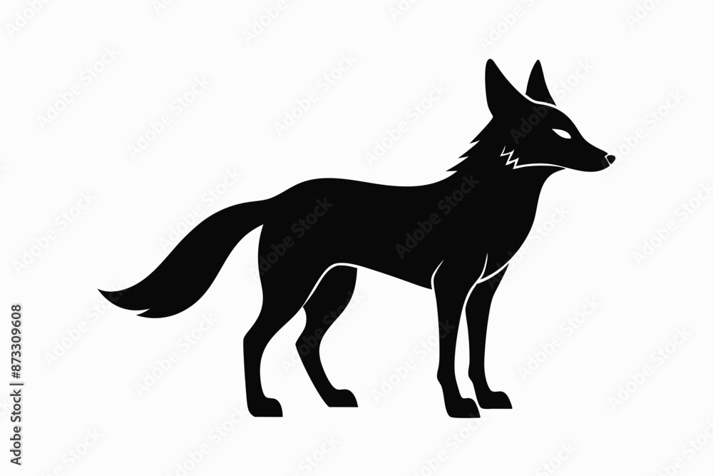 Jackal vector illustration, Jackal jumping isolated on white, Jackal silhouette, Jackal vector art Jackal vector illustration, Jackal jumping isolated on white, Jackal silhouette, Jackal vector art