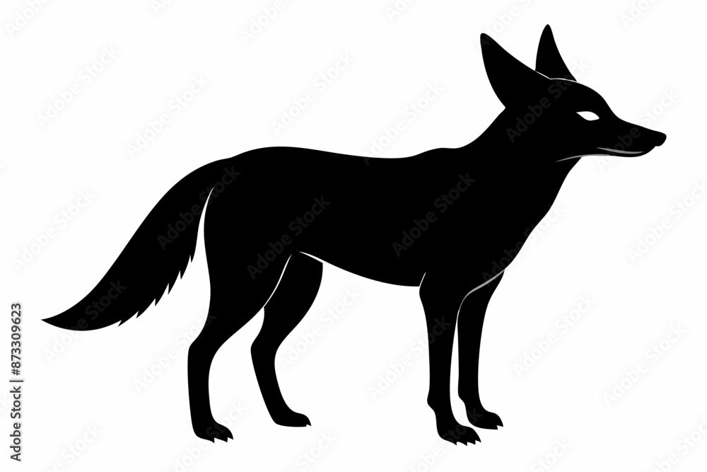 Jackal vector illustration, Jackal jumping isolated on white, Jackal silhouette, Jackal vector art Jackal vector illustration, Jackal jumping isolated on white, Jackal silhouette, Jackal vector art