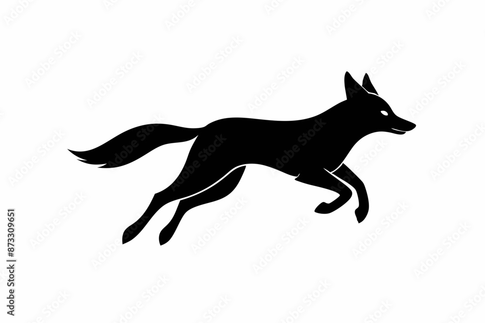 Jackal vector illustration, Jackal jumping isolated on white, Jackal silhouette, Jackal vector art Jackal vector illustration, Jackal jumping isolated on white, Jackal silhouette, Jackal vector art
