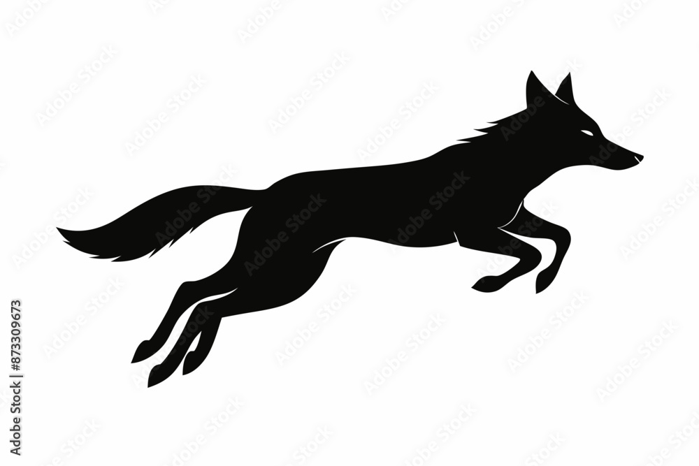 Jackal vector illustration, Jackal jumping isolated on white, Jackal silhouette, Jackal vector art Jackal vector illustration, Jackal jumping isolated on white, Jackal silhouette, Jackal vector art