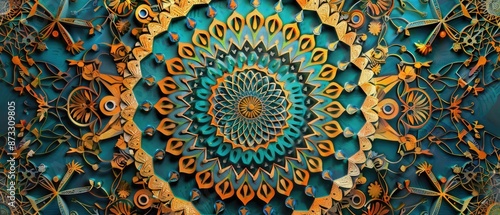 islamic mandala pattern background with intricate geometric designs and arabesque motifs perfect for ramadan and eid celebrations