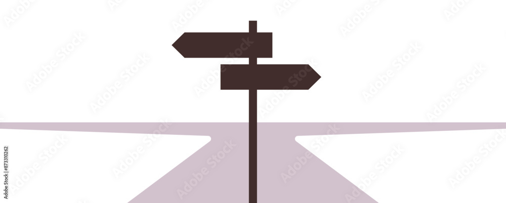 Choice way concept and choice of ways flat vector illustration.
Choice way concept and choice of ways flat vector illustration.