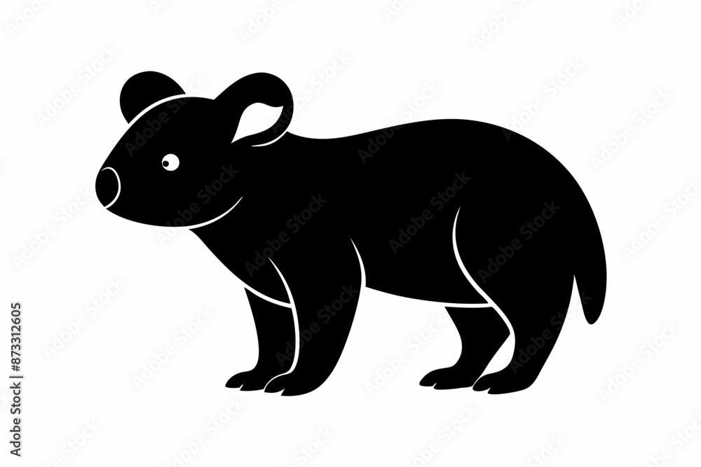 Fototapeta premium Koala Bear vector illustration, Koala Bear jumping isolated on white, Koala Bear silhouette, Koala Bear vector art