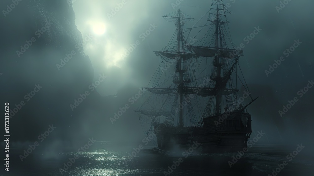 Embark on a journey through time with a professional photo capturing a legendary pirate ship at sea, showcasing the majestic vessel navigating the turbulent waters Embark on a journey through time with a professional photo capturing a legendary pirate ship at sea, showcasing the majestic vessel navigating the turbulent waters