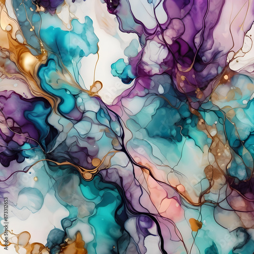 Abstract alcohol ink background, luxury and creative paint with beautiful and dreamy color, unique colored marble art with oil painting