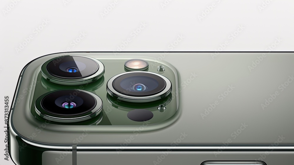Fototapeta premium A close-up view of a smartphone camera system with multiple lenses